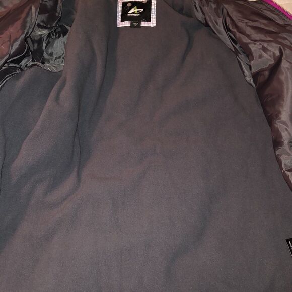 Athletech 1X White Fuchsia Pink Blue Plaid Full Zip Quilted Puffer Jacket - Picture 16 of 16